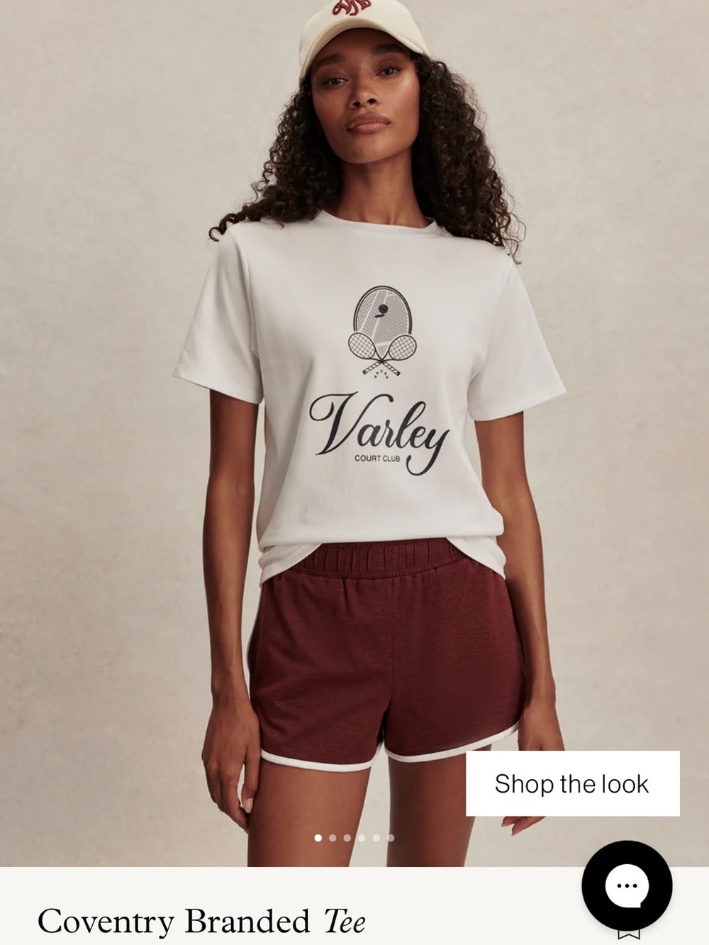 Varley White Court Club Graphic Tee - NEW